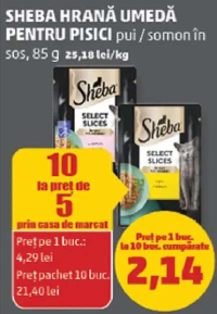 Sheba Hrană Umedă Pentru Pisici pui / somon în sos, 85 g