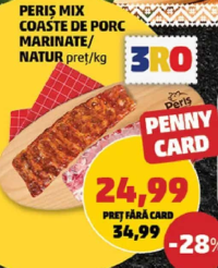 PERIȘ MIX COASTE DE PORC MARINATE/NATUR pret/kg