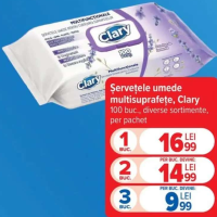Clary Șervețele umede multisuprafețe 100buc.
