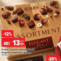 Roshen Praline ciocolată asortate Clasic/Elegant/Compliment 145/154 g