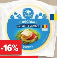 Carrefour Classic Cașcaval din lapte de vacă 300g