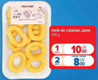 Fish & Crisp Inele de calamar, pane 200 g