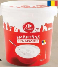 Carrefour Classic Smântână 20% grăsime 1kg