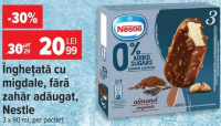 Nestle Înghețată cu migdale, fără zahăr adăugat 3 x 90 ml