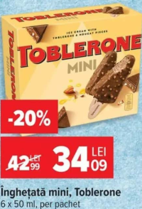 Toblerone Înghețată mini 6 x 50 ml