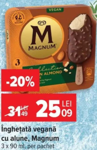 Magnum Înghețată vegană cu alune 3 x 90 ml