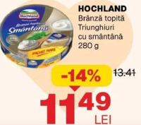 HOCHLAND Brânză topită Triunghiuri cu smântână 280 g