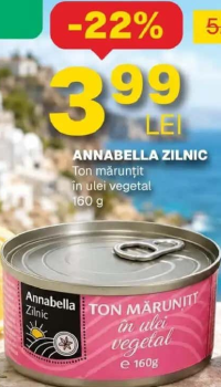 ANNABELLA ZILNIC Ton mărunțit în ulei vegetal 160 g