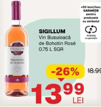 SIGILLUM Vin Busuioacă de Bohotin Rosé 0.75 L SGR