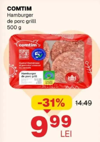COMTIM Hamburger de porc grill 500 g