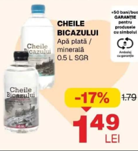 CHEILE BICAZULUI Apă plată / minerală 0.5 L SGR