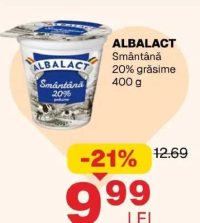 ALBALACT Smântână 20% grăsime 400 g