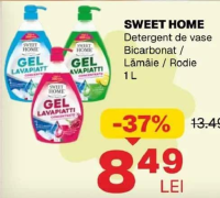 SWEET HOME Detergent de vase Bicarbonat / Lămâie / Rodie 1 L