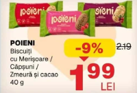 POIENI Biscuiți cu Merișoare / Căpșuni / Zmeură și cacao 40 g