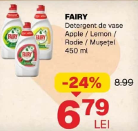 FAIRY Detergent de vase Apple / Lemon / Rodie / Mușețel 450 ml