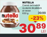 NUTELLA Cremă tartinabilă cu alune de pădure și cacao 630 g