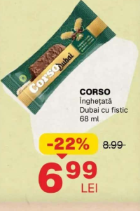 CORSO Înghețată Dubai cu fistic 68 ml