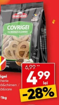 Romcherie Covrigei cu brânză & chimen / brânză & sare 180g