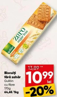 Gullón Biscuiți fără zahăr cu fibre 170g