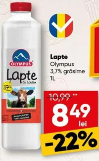 Olympus Lapte 3.7% grăsime 1L