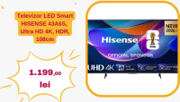 HISENSE Televizor LED Smart 43A6S, Ultra HD 4K, HDR, 108cm
