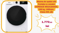 Masina de spalat rufe frontala cu uscator GORENJE WD2A164ADS, 10/6 kg, 1400rpm, Clasa A/D, alb