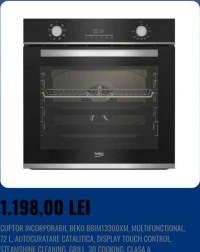 BEKO CUPTOR INCORPORABIL BBIM13300XM, MULTIFUNCTIONAL, 72 L, AUTOCURATARE CATALITICA, DISPLAY TOUCH
