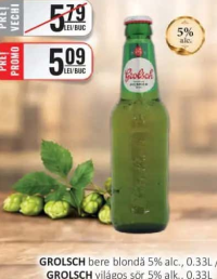 Grolsch bere blondă 5% alc., 0.33L