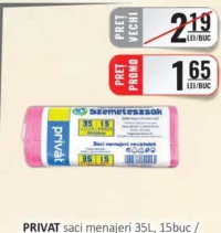 PRIVAT saci menajeri 35L, 15buc