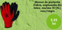 Cobra Manusi de protectie, captuseala din latex, marime 10 (XL), rosu/negru