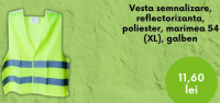 Vesta semnalizare, reflectorizanta, poliester, marimea 54 (XL), galben