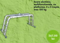 Scara aluminiu, multifunctionala, cu platforma, 4 x 3 trepte, max 150 kg