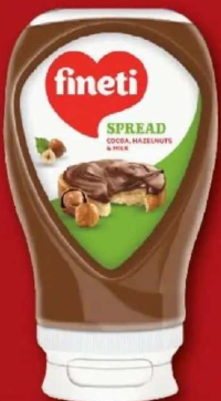 FINETI Cremă cu cacao alune și lapte 380 g