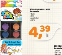 School Friendly Kids Acuarele 12 culori 23mm