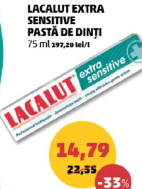 Lacalut Extra Sensitive Pastă de dinți 75 ml