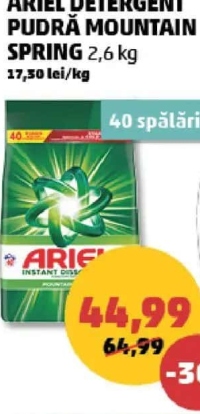 Ariel Detergent Pudră Mountain Spring 2,6 kg