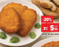 Şniţel de pui pesmetat 100 g
