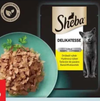Sheba Delikatesse Hrană umedă pentru pisici cu pasăre/somon, 12 x 85 g
