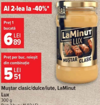 LaMinut Lux Muștar clasic/dulce/iute 300g