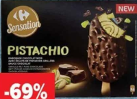 Carrefour Sensation Înghețată de fistic cu glazură de ciocolată, 4 x 90 ml