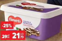 Fineti Double Spread Cremă tartinabilă cu cacao / cacao și vanilie 600 g