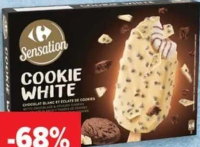 Carrefour Sensation Înghețată cu sos cu aromă de biscuiți cu ciocolată, 4 x 100 ml