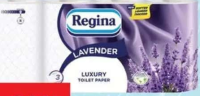 Hârtie igienică Regina Lavender, 8 role, 3 straturi, diverse sortimente