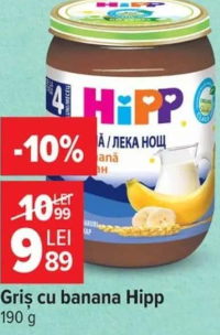 Hipp Griș cu banana 190 g