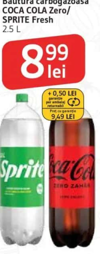 COCA COLA Zero/ SPRITE Fresh Băutură carbogazoasă 2.5 L