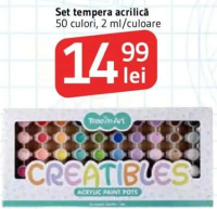 Creatibles Set tempera acrilică 50 culori, 2 ml/culoare