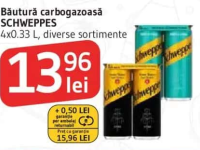 SCHWEPPES Băutură carbogazoasă 4x0.33 L, diverse sortimente