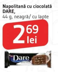 DARE Napolitană cu ciocolată 44 g, neagră/ cu lapte