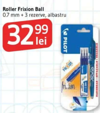 Pilot Roller Frixion Ball 0.7 mm + 3 rezerve, albastru