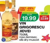 Jidvei Vin Grigorescu 750ml rose demisec, alb dry muscat